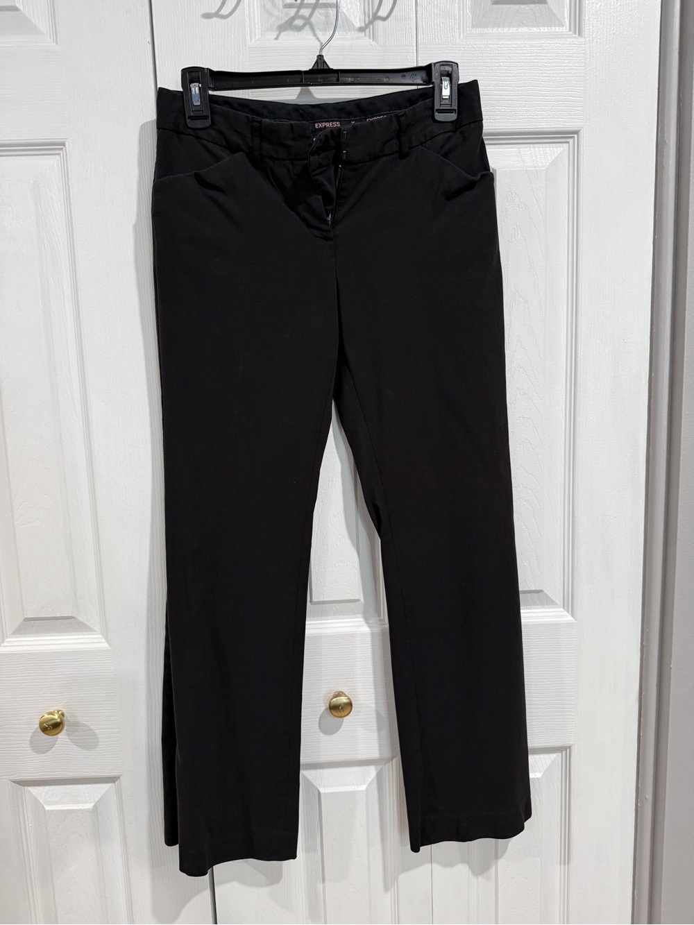 Express Black Pants with Subtle Pink Logo Stitch